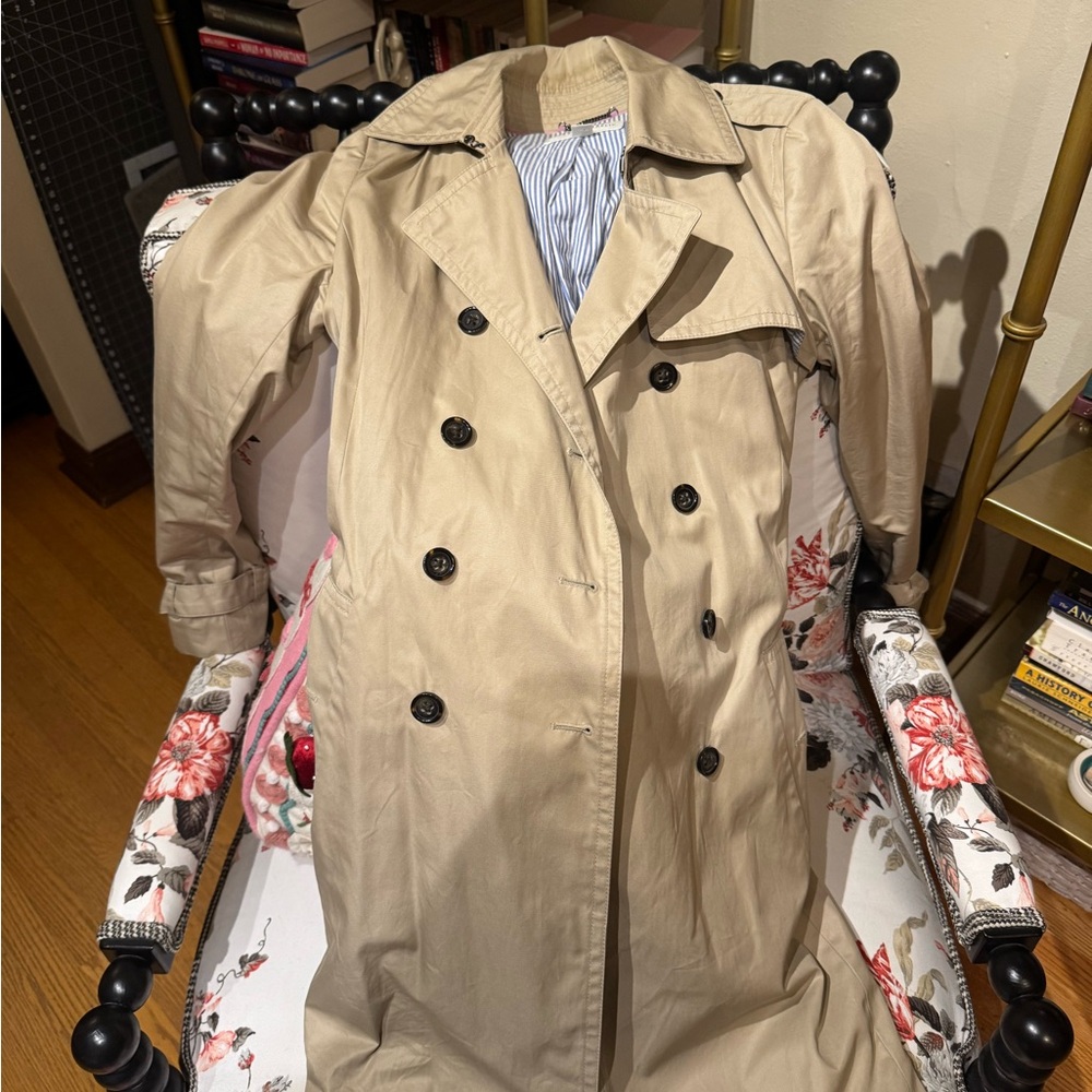 Banana Republic Tan Trench Coat Double-Breasted Classic
